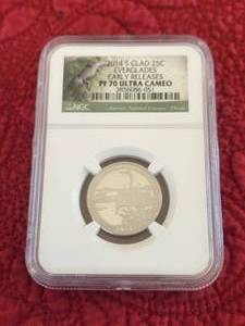 lot 44 image: 2014-S Clad 25c everglades early releases PF 70 Ultra Cameo