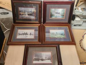 lot 212 image: Selection of 5 Civil War scenes framed and matted artwork - 10.5 x 12