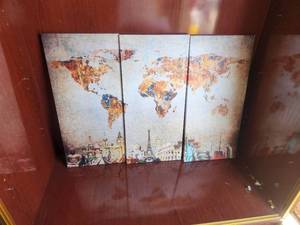 lot 230 image: World map wall art