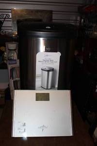 lot 13 image: Medline Digital Scale and Unused Mainstays Automatic Trash Can