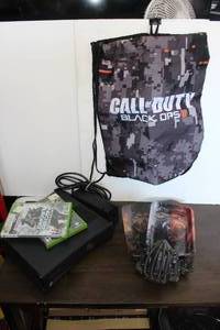 lot 51 image: XBox 360, Two Games, and Game Related Swag