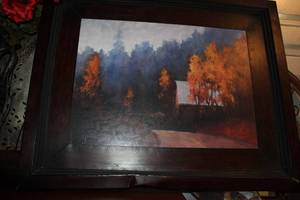 lot 110 image: Large Framed artwork pictured as shown