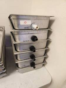 lot 10 image: Selection of 10 stainless steel growing pans - 13 x 21 x 4 deep