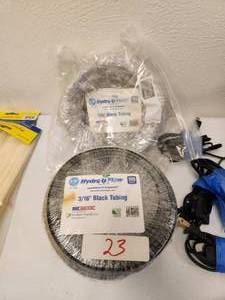 lot 23 image: Hydro-Flow 316 black tubing - 1 package unopened and one used