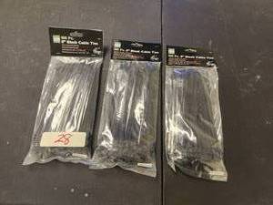 lot 28 image: Store House - 8 black cable ties - 100pc. - lot of 3