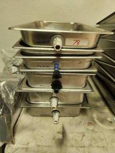 lot 78 image: Selection of 10 stainless steel growing pans - 13 x 21 x 2.5 deep