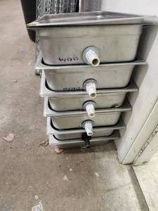 lot 100 image: Selection of 10 stainless steel growing pans - 13 x 21 x  4 deep