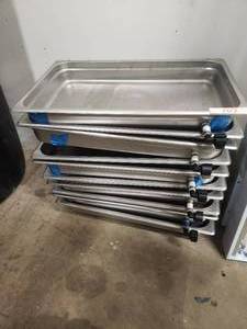 lot 107 image: Selection of 10 stainless steel growing pans - 13 x 21 x 2.5 deep