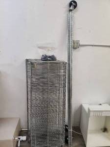 lot 110 image: Wire rack with casters - 18x48 - has 6 shelves