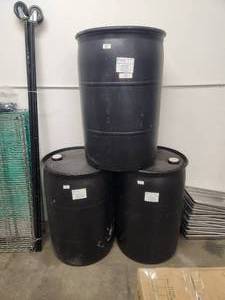 lot 114 image: National Container Group 55-gallon plastic water containers - total of 3