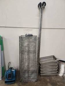 lot 118 image: Wire rack with casters - 18x48 - has 6 shelves