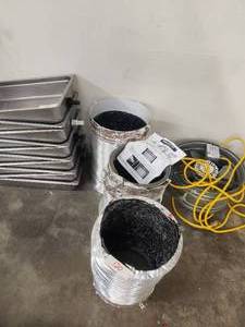 lot 120 image: Selection of large  12 inch flexible aluminum air duct