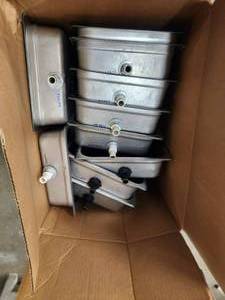 lot 146 image: Selection of various stainless steel growing pans -