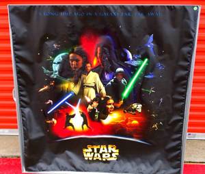 lot 5 image: ULTINATE RARE - LIGHT UP MOVIE DISPLAY FEATURING ALL STAR WARS CHARACTERS WITH LED BACKLIT METAL FRAME - 48 X 48
