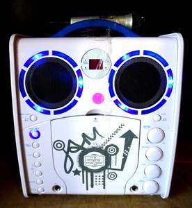 lot 31 image: Singing Machine SML-383YB CDG CD Player Portable Karaoke With Lightshow & Microphone
