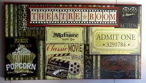 lot 46 image: AWESOME LARGE THEATRE ROOM WALL ART - PERFECT FOR YOUR ENTERTAINMENT ROOM - LARGE 54 X 30