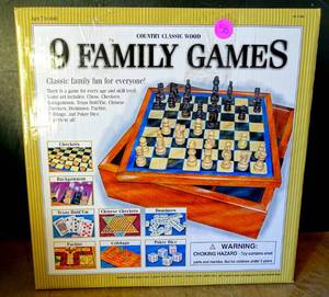 lot 58 image: CLASSIC COUNTRY WOOD 9 FAMILY GAMES COLLECTION
