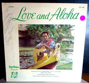 lot 124 image: RARE AUTOGRAPHED EDITION - Larry Rivera Love and Aloha LP Coco Palms Hotel LPS 1265 Autographed
