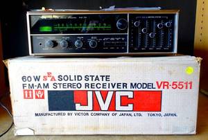 lot 227 image: $$$ RARE VINTAGE FIND - JVC VR-5511 Japan Made Stereo Receiver (COMPLETELY ORIGINAL IN BOX WITH MANUALS, AND EVEN SPARE FUSES)