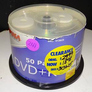 lot 241 image: NEW - COMP USA DVD  R 120 MINUTE 4.7GB RECORDABLE DISKS (50 PACK)