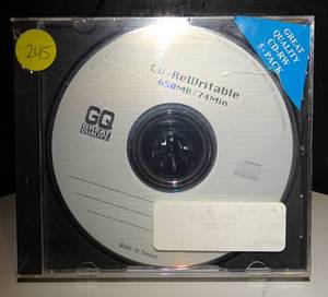 lot 245 image: NEW PACK OF 5 - CG GREAT QUALITY CD- REWRITABLE DISKS