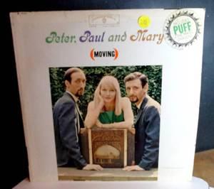 lot 215 image: VINTAGE ORIGINAL - Peter Paul and Mary Moving Warner Brothers 1473 Record Album Vinyl LP (1963) FEATURING PUFF THE MAGIC DRAGON