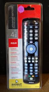 lot 256 image: NEWSEALED - RCA RCRN04GR Universal Backlit Remote 4 Devices TV SAT CBL DTC DVD VCR DVR AUX