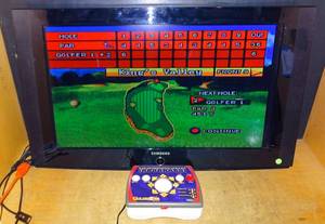lot 273 image: ENTERTAINMENT COMBO - Samsung LN32A330 32 720p LCD HDTV (Black) wRadica Golden Tee Golf Home Edition Plug and Play TV Video Game (PERFECT PICSOUND) $$$