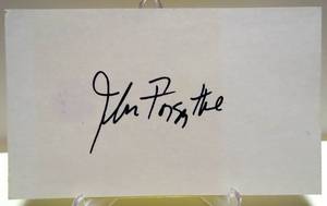 lot 311 image: HAND SIGNED INDEX CARD (3X5) BY LEGENDARY ACTOR JOHN FORSYTHE CHARLIES ANGELS