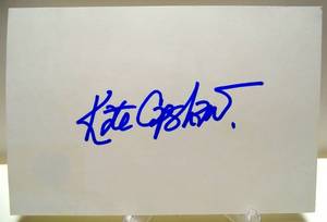 lot 322 image: HAND SIGNED INDEX CARD (4X6) BY ACTRESS KATE CAPSHAW OF iNDIANA JONES AND THE TEMPLE OF DOOM