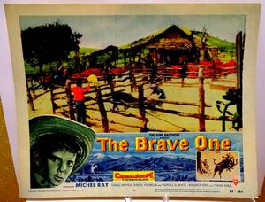 lot 324 image: RARE VINTAGE 11 X 14 MOVIE LOBBY CARD - THE BRAVE ONE (1956) FROM CINEMASCOPE ERA