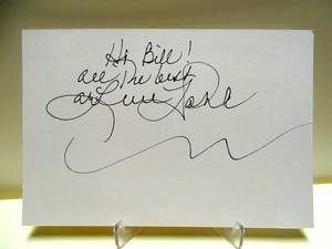 lot 342 image: HAND SIGNED INDEX CARD (4X6) PERSONAILZED BY ACTRESS - ARLENE DAHL WITH ORIGINAL PHOTO POSTCARD