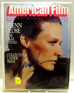 lot 348 image: AUTHENTIC AUTOGRAPH - AMERICAN FILM COVER SIGNED BY SUPERSTAR GLENN CLOSE WITH COA FROM PRISTINE AUCTIONS $$$