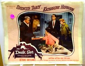 lot 359 image: RARE VINTAGE LOBBY CARD - 11 X 14 DESK SET STARRING SPENCER TRACY & KATHERINE HEPBURN (1957)