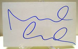 lot 366 image: HAND SIGNED INDEX CARD (3X5) BY LEGENDARY ACTOR MICHAEL CAINE