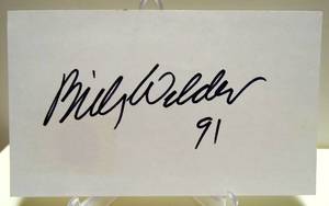 lot 371 image: HAND SIGNED INDEX CARD (3X5) BY AUSTRIANAMERICAN FILMMAKER BILLY WILDER