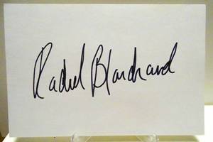 lot 375 image: HAND SIGNED INDEX CARD (4X6) BY CANADIAN ACTRESS RACHEL BLANCHARD