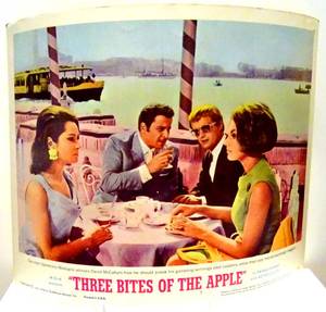 lot 383 image: RARE VINTAGE MOVIE LOBBY CARD 11 X 14 - THREE BITES OF AN APPLE (1967) STARRING DAVID MCCALLOM