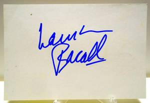 lot 390 image: HAND SIGNED INDEX CARD (4X6) BY LEGENDARY ACTRESS LAUREN BACALL