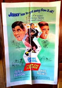 lot 414 image: RARE ORIGINAL THEATRE ONE SHEET - JERRY LEWIS (1969) HOOK, LINE, & SINKER - NEVER HUNG, ORIGINAL FOLDED CONDITION $$$