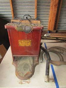 lot 1 image: Vintage The Dunstall Vacuum cleaner, Birmingham made, Hares Patents, comes with original hoses  Rep # 537826