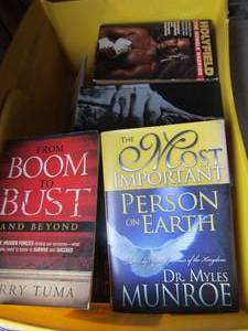 lot 52 image: Yellow tub of books included, Dr. Myles, Jerry Tumi and many more
