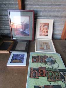 lot 73 image: Various pictures frames and art. 1612 Oh happy days photo, 119 baby photos qty 2