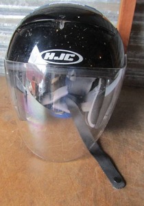 lot 13 image: black HJC motorcycle helmet size XL, dot snell approved in great condition just needs to be dusted off