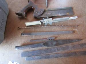 lot 159 image: Bag of files, hand saw, blades