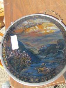 lot 55 image: 1312 hanging stained glass piece very nice