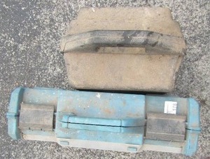 lot 111 image: Empty blue and black tool caddies