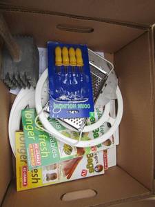 lot 117 image: Debbie Myer fruit and veggie bags New, meat tenderizer, corn holders, hand cheese grader