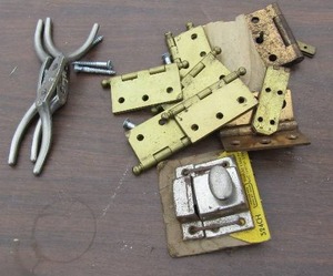 lot 130 image: Cupboard handles, hinges, door handles