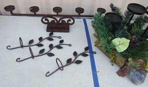 lot 163 image: Various table and wall candle holders qty 5